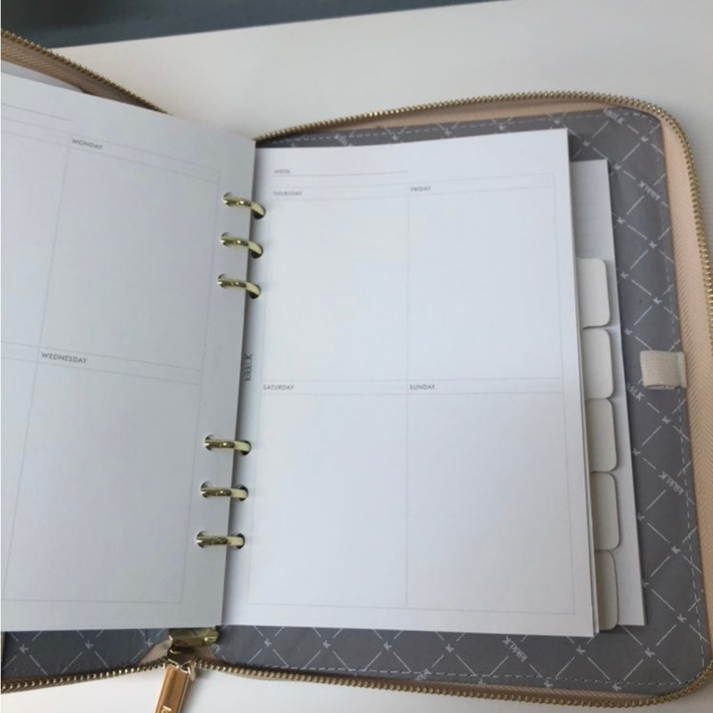 Kikki.K A5 Beige Croco Leather Zippered Planner - Picture 11 of 11